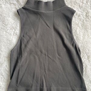 Lane 201 By Together Gray Ribbed Tank Crop Top